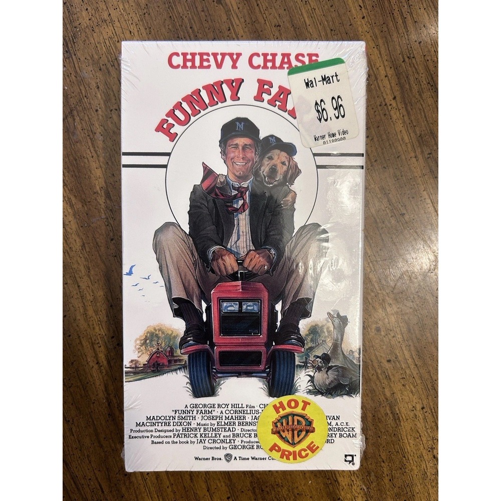 Funny Farm 1998 VHS Chevy Chase Warner Bros. Hits Sealed with Watermarks Rare!